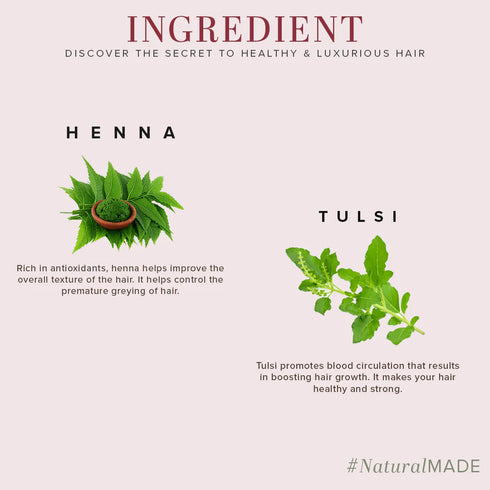 Khadi Naturals Herbal Heena Tulsi Shampoo 210ml